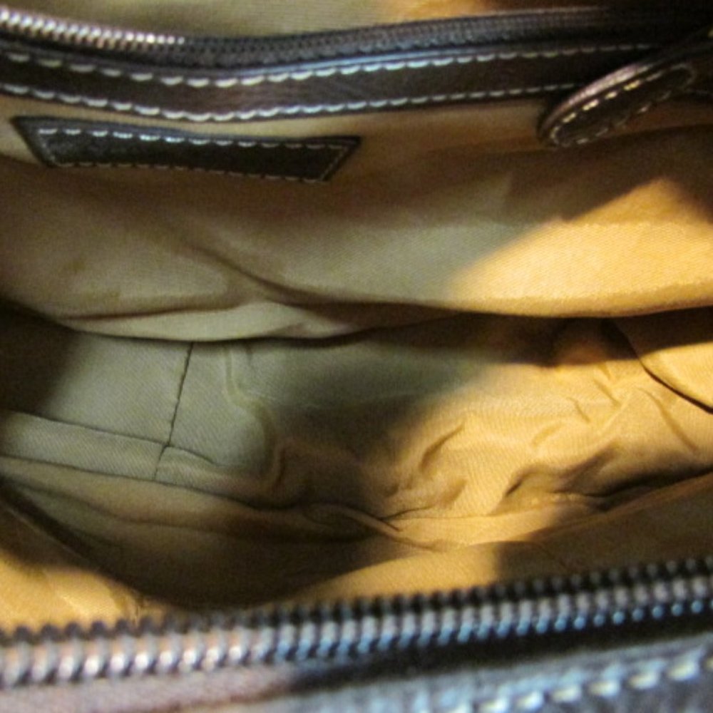 Sophia Caperelli Rust-Brown Canvas Shoulder Bag - Picture 7 of 10